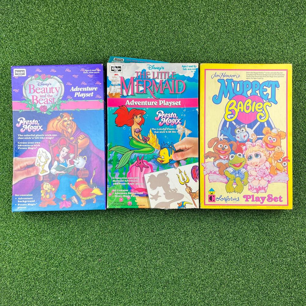 VTG Lot Adventure Playsets Beauty and the Beast The Little Mermaid Muppet Babies